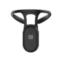 Black digital ring with a digital display on a white background